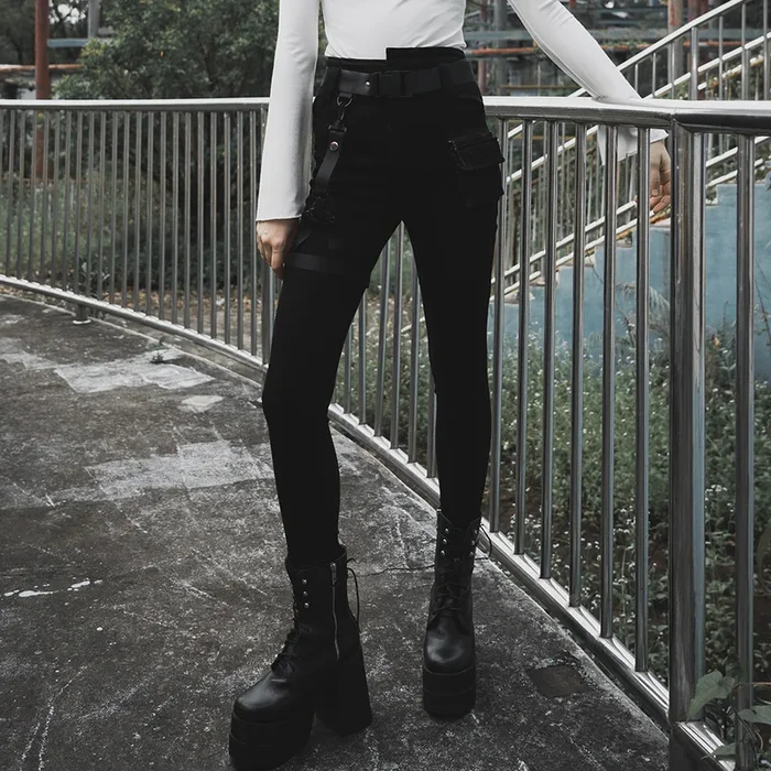 Cyberpunk Slim-Fit Hose