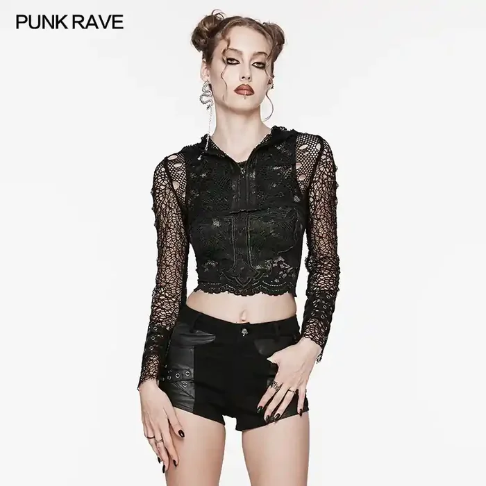 Damen Bolero mit Reißverschluss im Punk-Stil