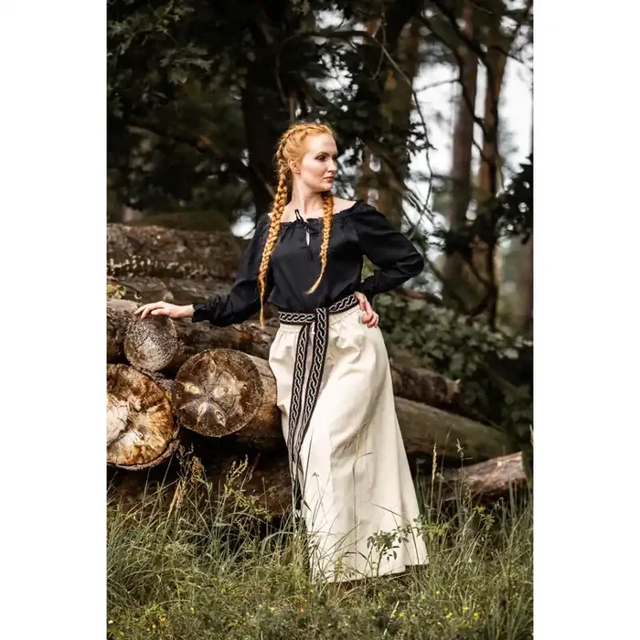 Damenbluse mit langen Ärmeln und Bündchen