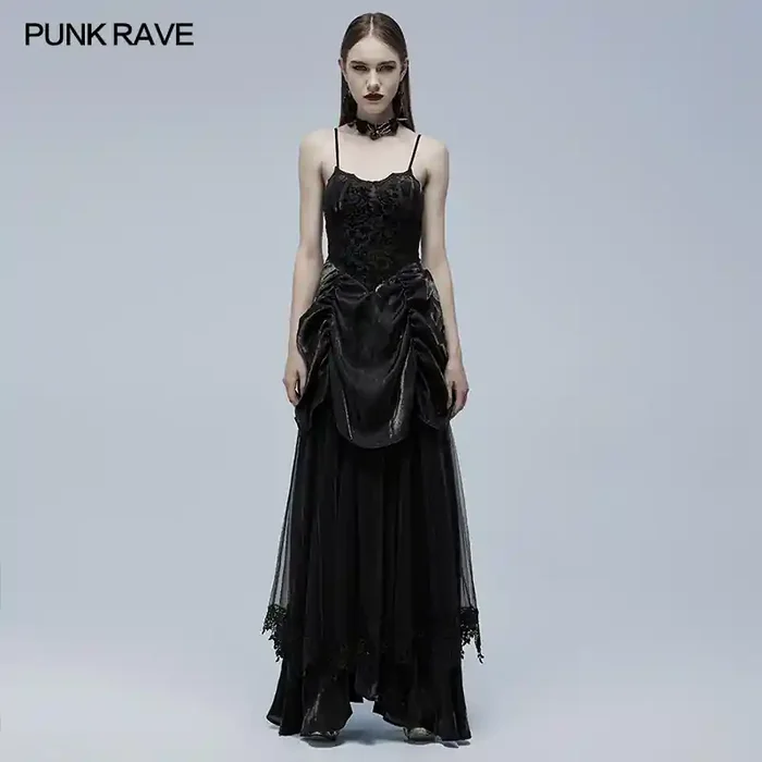 Damenkleid aus schwarzer Spitze