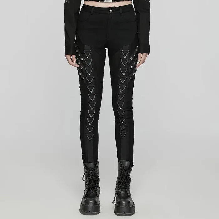 Dark Punk Hose mit dekorativen Details