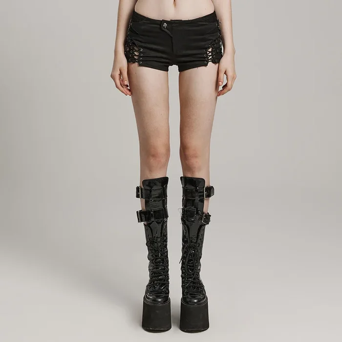 Dark Punk Lace-Up Shorts
