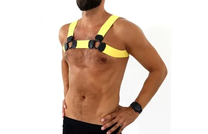 dehnbarer Brust-Harness – Gelb