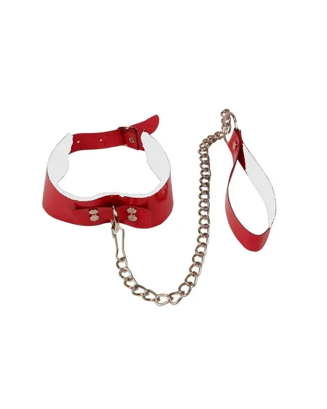 Deluxerie BDSM Halsband mit Leine Jadey