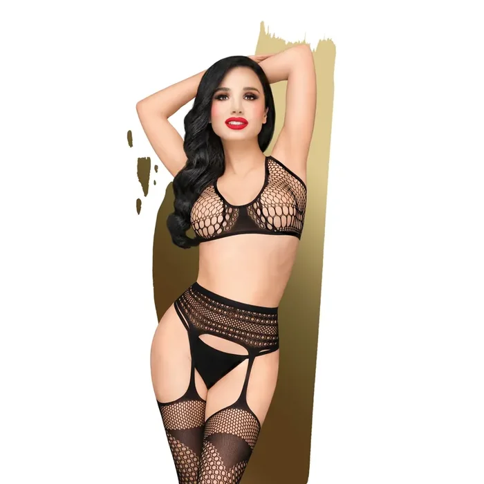 Dessous-Set Bustier Strumpfhose Reizwäsche