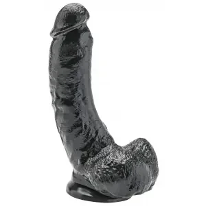 Dildo 8 Inch with Balls Black