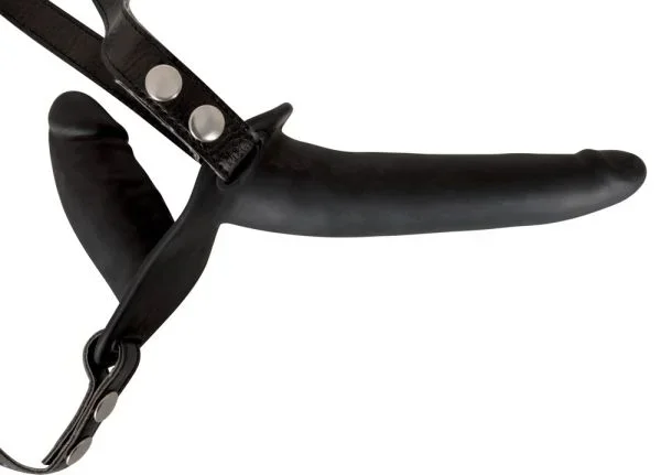Double Strap On Black Silicone
