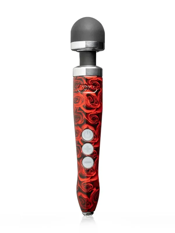 DOXY Die Cast 3R Rose Pattern Wandvibrator, schwarz/rot
