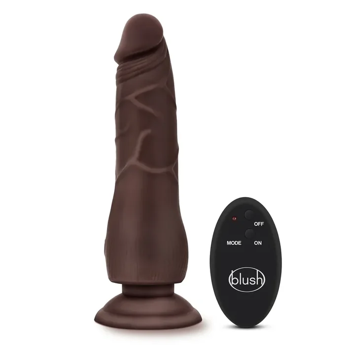 Dr. Skin – ca. 23 cm großer kabelloser Dildo mit Fernbedienung und 10 Funktionen – Schokoladenbraun