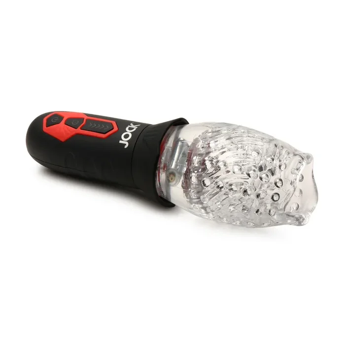 Drehender und vibrierender Masturbator – Transparent/Schwarz