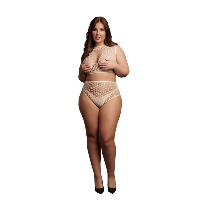 Duo Net Key-Hole Bra Set – Queen Size