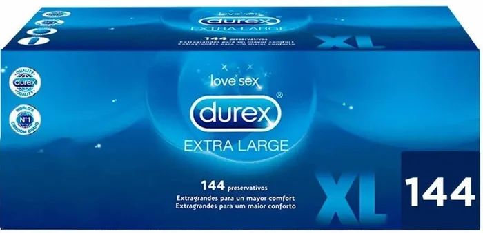 Durex XL Kondome mit Silikongleitmittel – 144 Stück