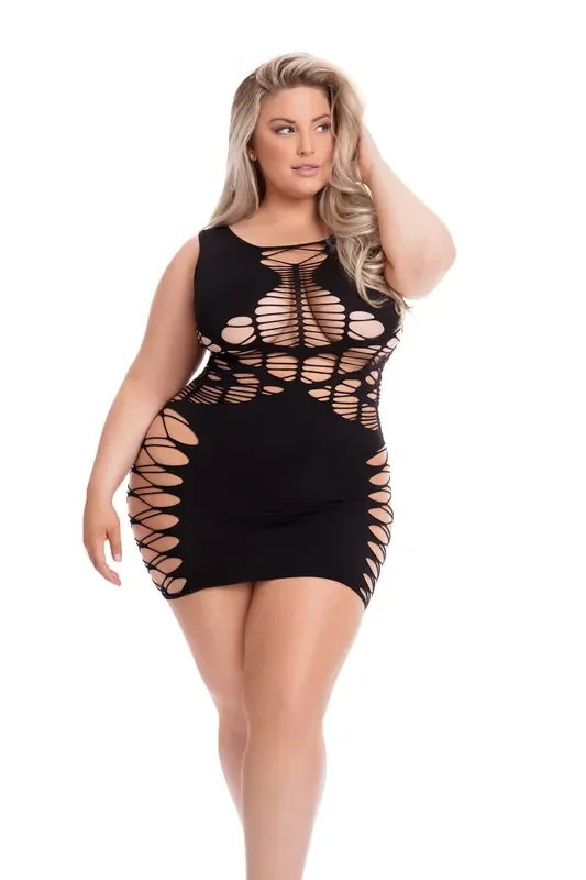 Dynamite Diva Kleid für Kurven – Schwarz