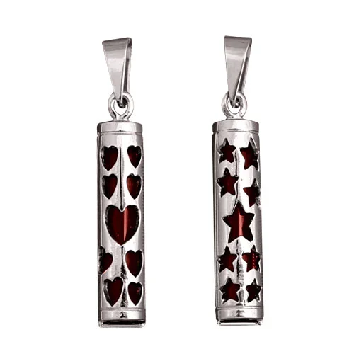 Edelstahl Anhänger Red Hearts and Stars