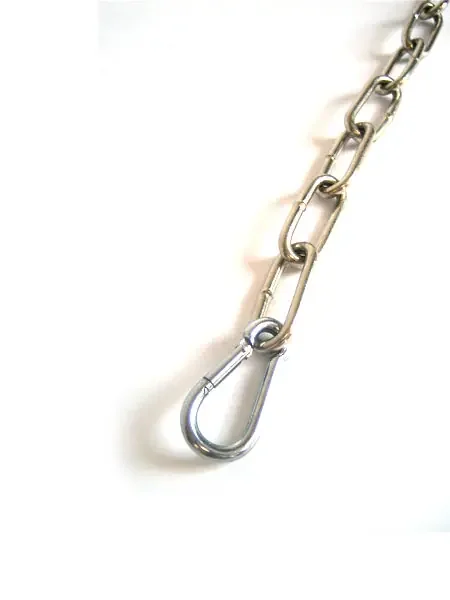 Edelstahlkette geschweißt mit Karabinerhaken (100cm)