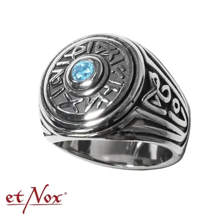 Edelstahlring „Secret Signs“ in Antik-Optik