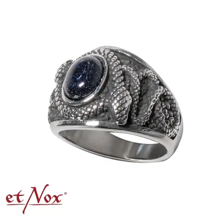 Edelstahlring „Sparkling Snake“ mit Stein