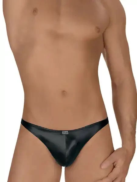 Eros Veneziani Kunstledertanga, schwarz