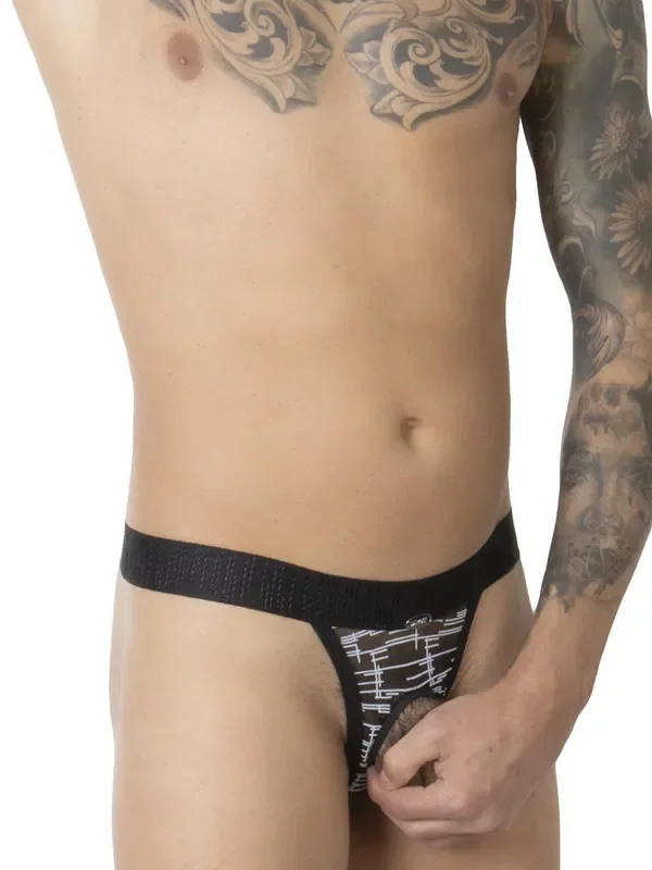 Eros Veneziani Maurizio Ouvert-String, schwarz/weiß