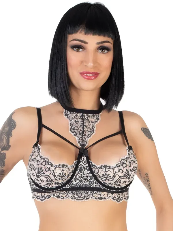 Eros Veneziani Romanza Spitzen-BH, schwarz/grau