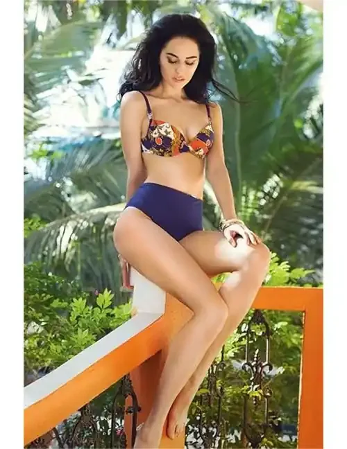 EVA Bikini mit Metalldekor blau