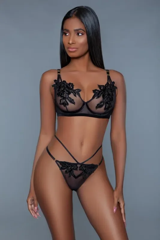 Evangeline BH-Set – Schwarz