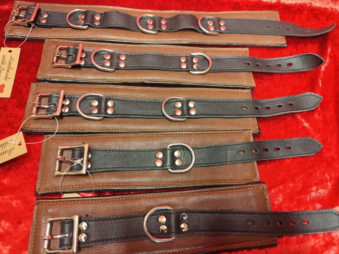 Fessel-Set Leder braun mit Halsfessel