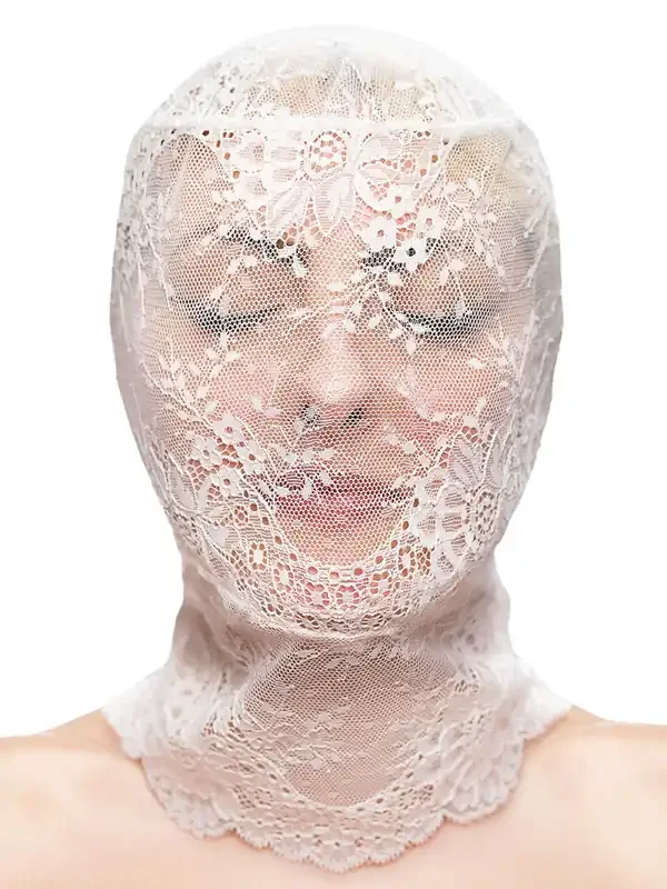 Fetish & Fashion Lace Hood Spitzenmaske, weiß