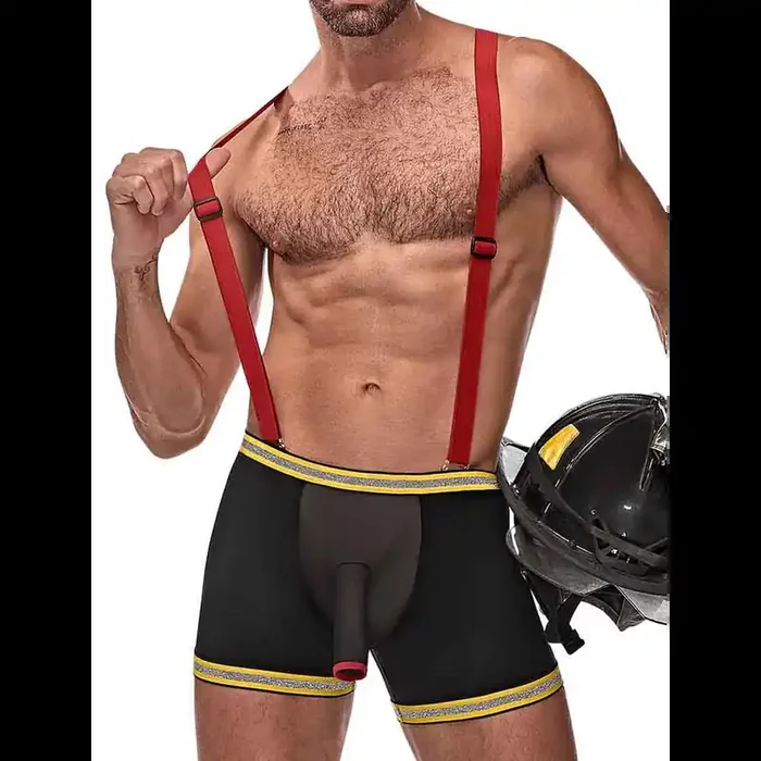 Feuerwehrmann Hosenträger-Shorts – S/M
