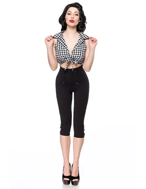 figurbetonte Retro-Caprihose schwarz