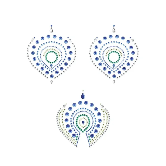 Flamboyant Tattoo-Aufkleber – grün/blau