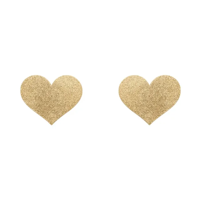Flash herzförmiger Nippelaufkleber – golden