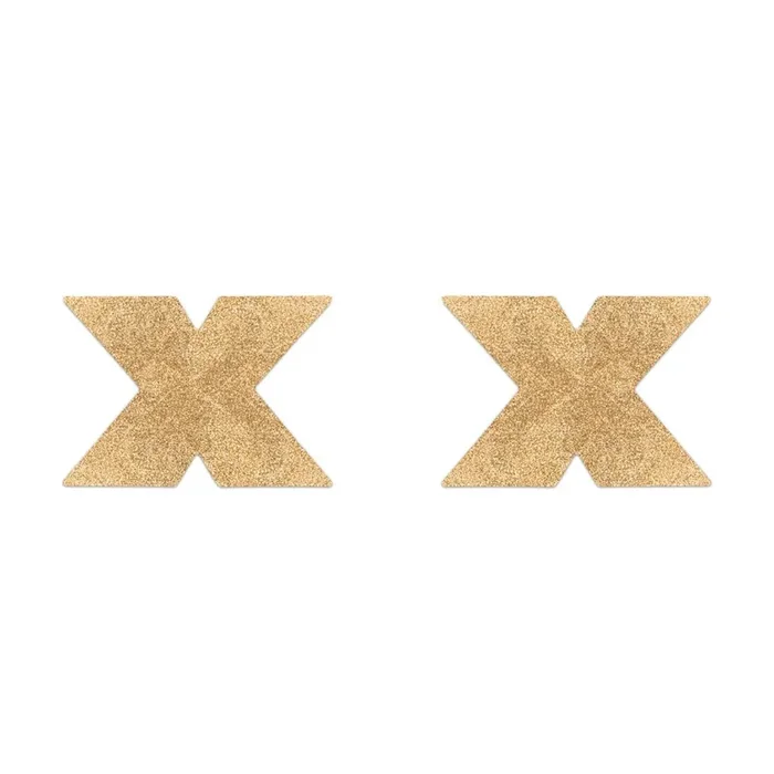 Flash Kreuz Nippelaufkleber – golden