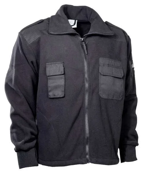 Fleece-Jacke mit Reißverschluss Schwarz
