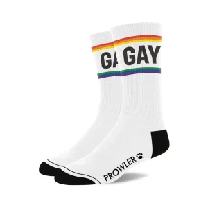 GAY Socken – Weiß mit Regenbogen
