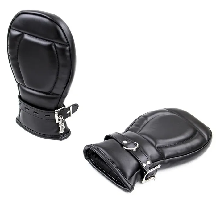 Gepolsterte Schlosshandschuhe Schwarz