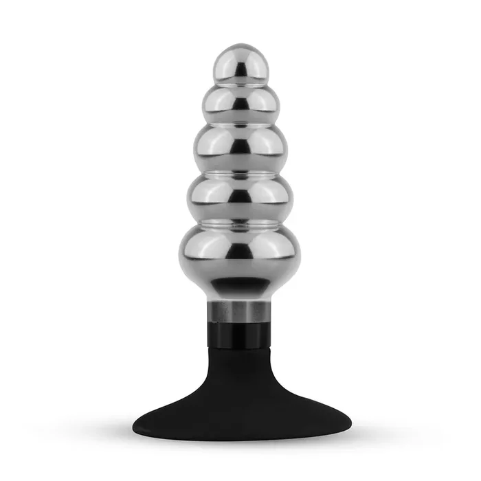 Gerippter Analplug mit Saugnapf aus Silikon