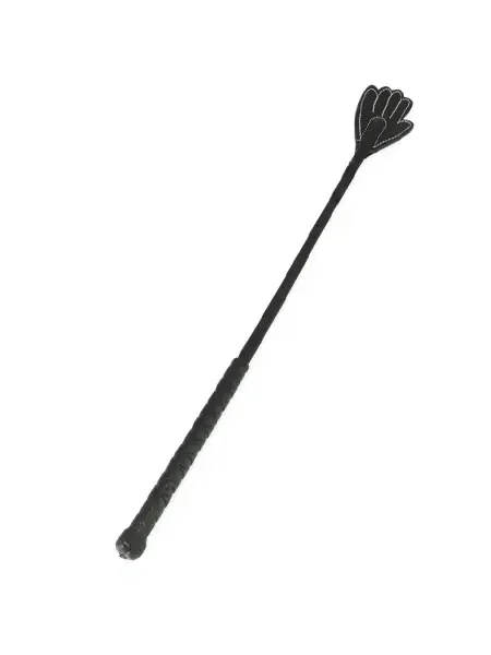 Gerte mit Leder-Handspitze, schwarz