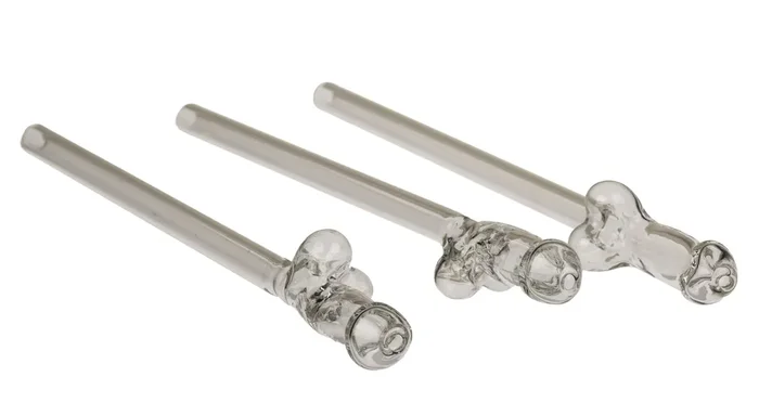 Glaspenis-Strohhalm mit Reinigungsbürste Willy – 4 Stück