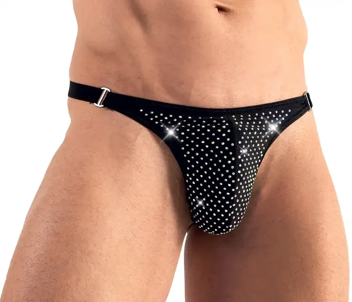 Glitzer String schwarz
