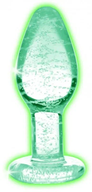 Glow-In-The-Dark Glas-Analplug – Klein