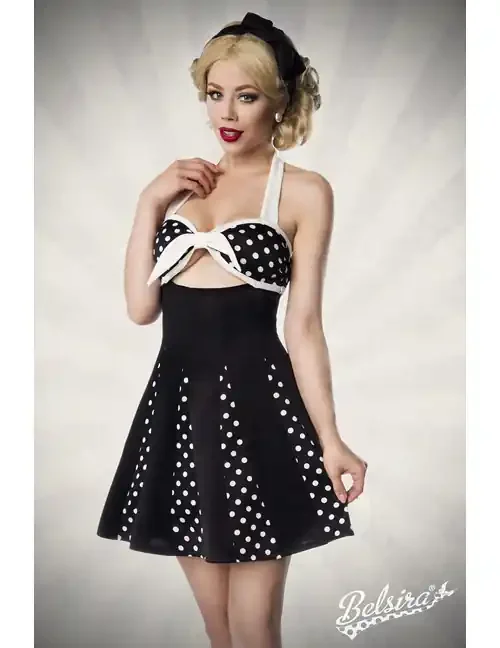 Godet-Kleid mit Schleife