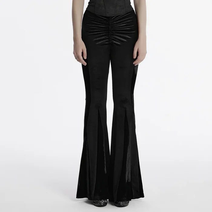 Gothic Hose aus Samt mit ausgestelltem Bein