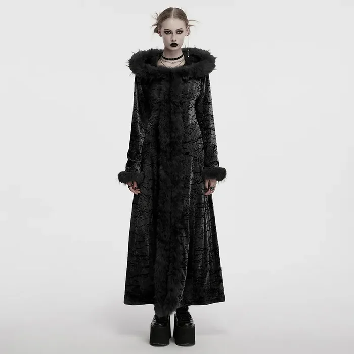 Gothic-Langmantel mit flocked cracked Muster