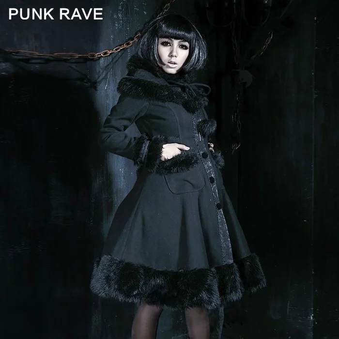 Gothic Lolita Prinzessinnen-Mantel mit übergroßer Kapuze