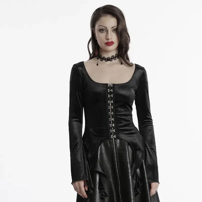Gothic Samt-Top mit Farbverlauf