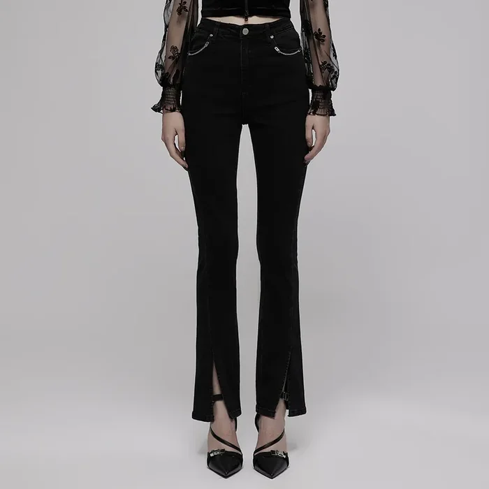 Gothic Streetstyle Flared Jeans mit einem Hauch Casual-Chic
