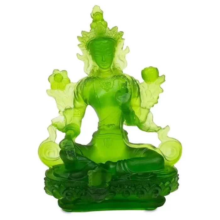 Grüne Tara transparent grün aus glas 12 cm