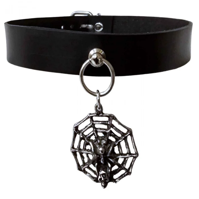 Halsband Choker Spinne & Totenkopf