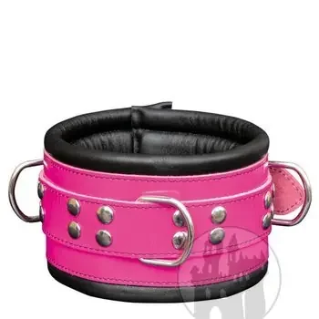 Halsfessel pink mit geschweißtem D-Ring